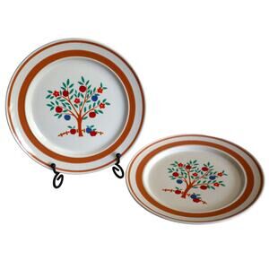 Vintage 90s The Museum Collection Apple Tree Plate Stoneware Hearthside Eden 7.5